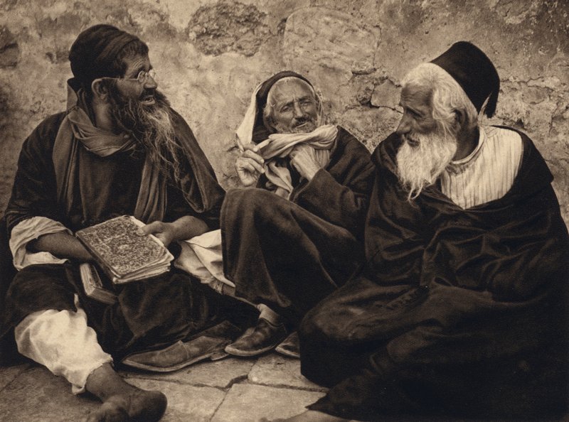 Jerusalem, judar vid klagoplatsen (s/v foto) av Karl Grober
