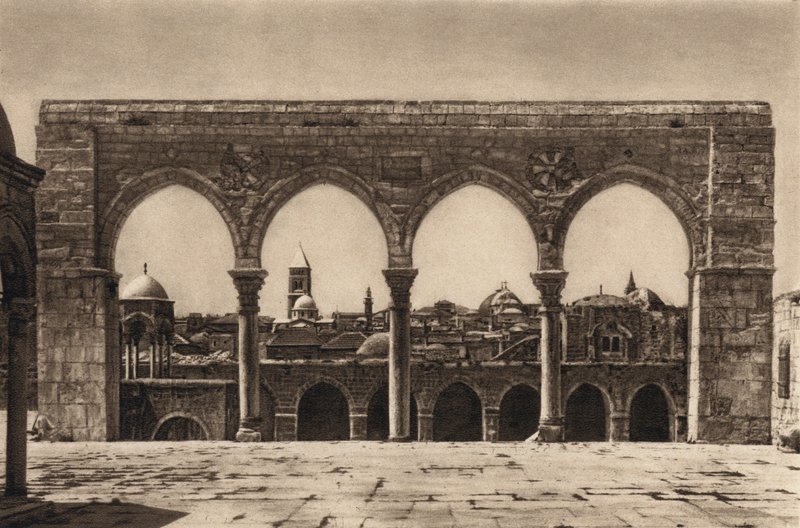 Jerusalem, tempelplatsen (s/v foto) av Karl Grober