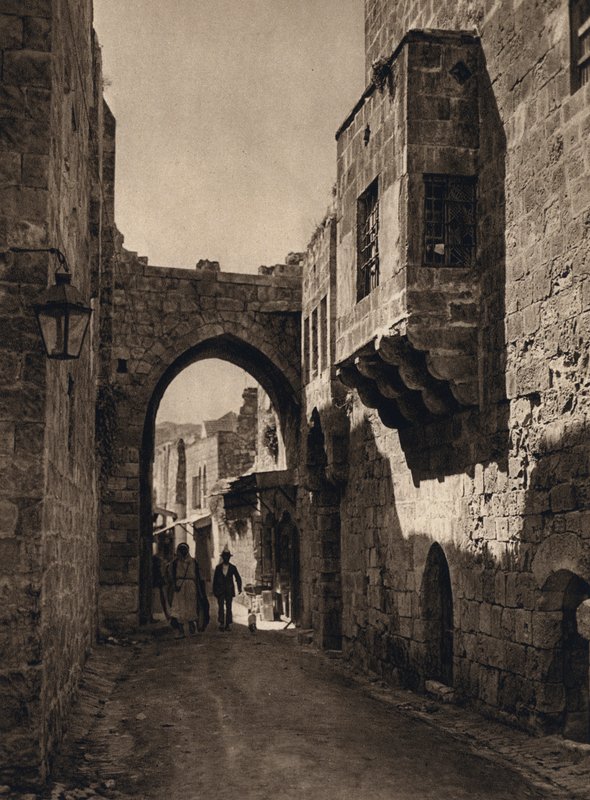 Jerusalem, gatubild (s/v foto) av Karl Grober