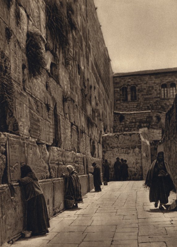 Jerusalem, judarnas klagoplats (s/v foto) av Karl Grober