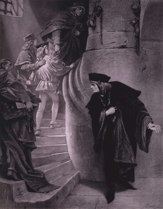 Scen från Shakespeares kung Richard III (akt III, scen 5) (litho) av Karl Theodor von Piloty