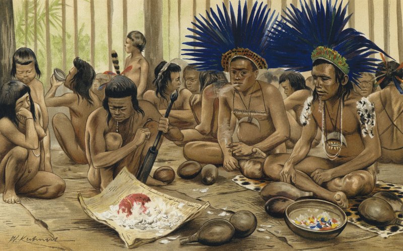 Festival för döda av Bororo-indianerna i centrala Brasilien av Karl Von den Steinen
