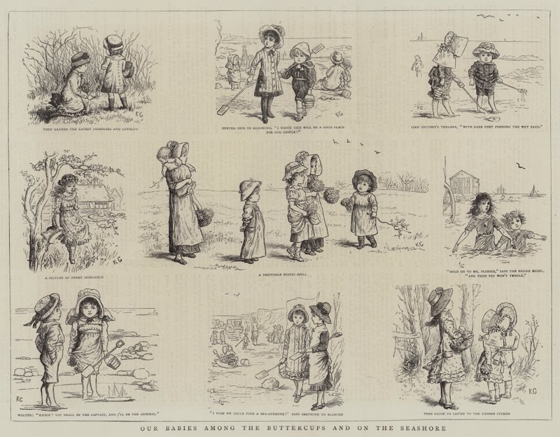 Våra bebisar bland smörblommorna och vid havet av Kate Greenaway