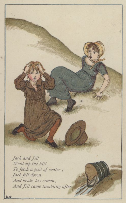 Jack och Jill (färg litho) av Kate (after) Greenaway