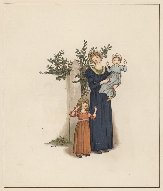 Kate Greenaway-illustration för The Pied Piper of Hamelin av Robert Browning (lito i färg) av Kate (after) Greenaway