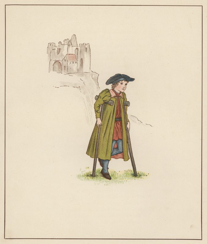 Kate Greenaway-illustration för The Pied Piper of Hamelin av Robert Browning (lito i färg) av Kate (after) Greenaway