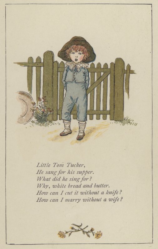 Little Tom Tucker (färg litho) av Kate (after) Greenaway