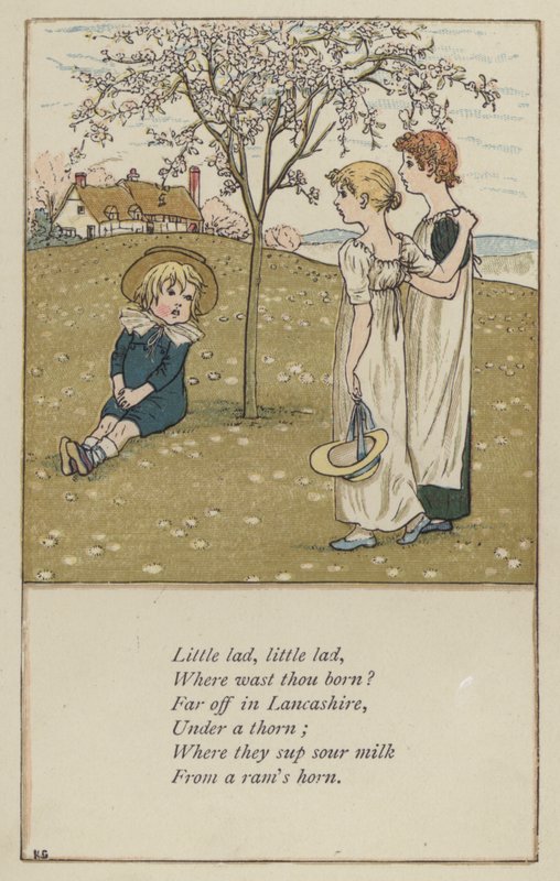 Liten pojke, liten pojke (färg litho) av Kate (after) Greenaway