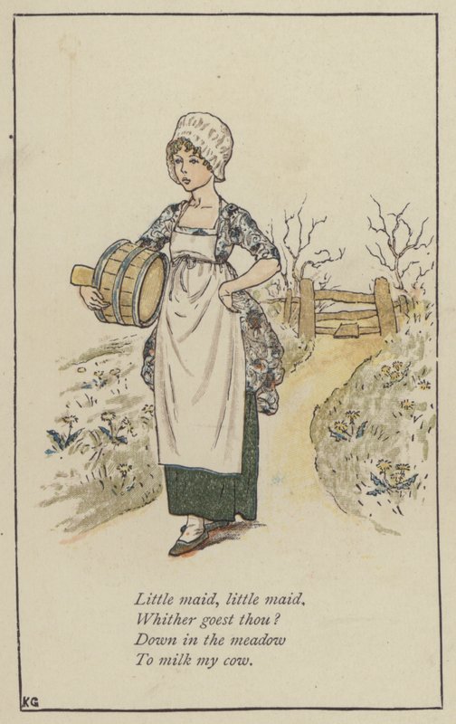 Liten piga, liten piga (färg litho) av Kate (after) Greenaway