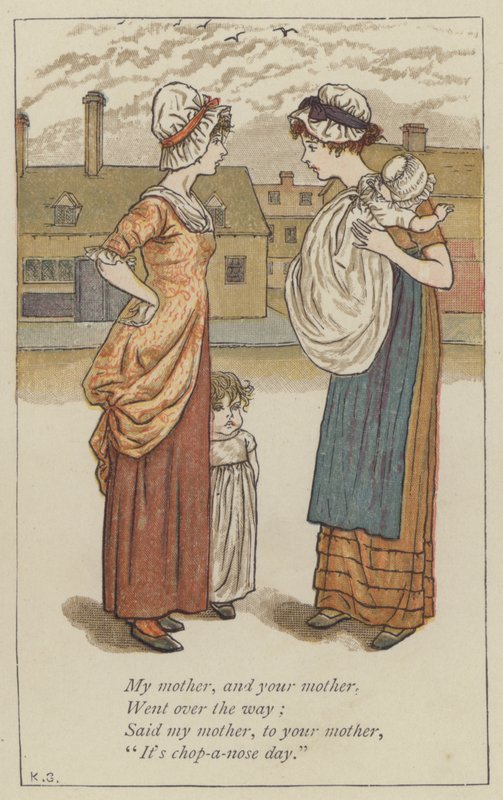Min mamma och din mamma (färg litho) av Kate (after) Greenaway
