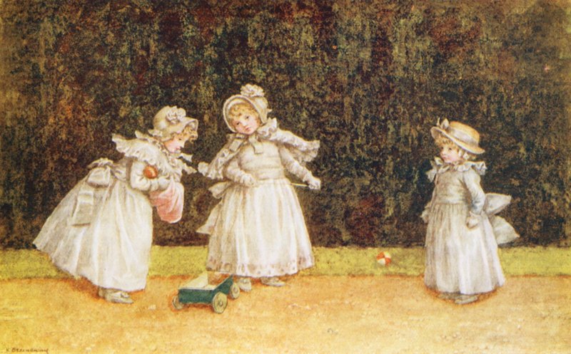 Den lilla gokartbilen (färglitografi) av Kate (after) Greenaway