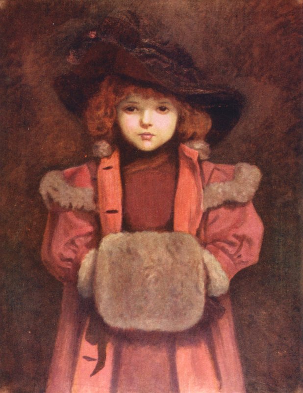 Muffen, ofärdig (färglitografi) av Kate (after) Greenaway