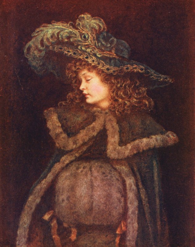 The Peacock Girl (färglitografi) av Kate (after) Greenaway