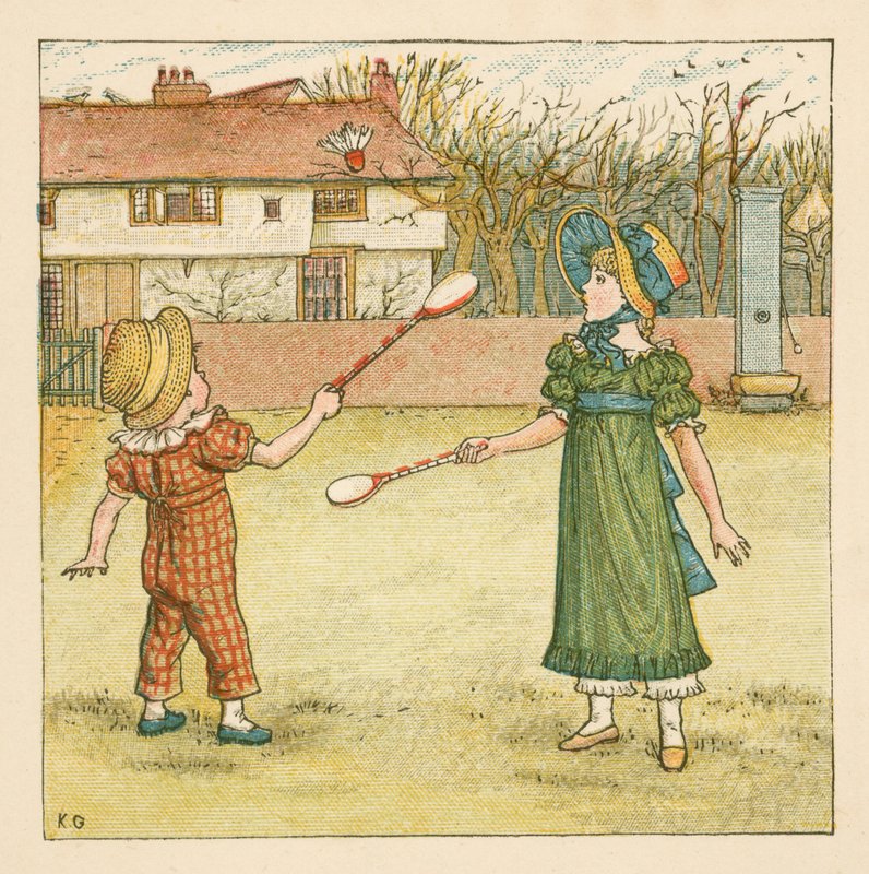Spelar fjäderboll av Kate Greenaway