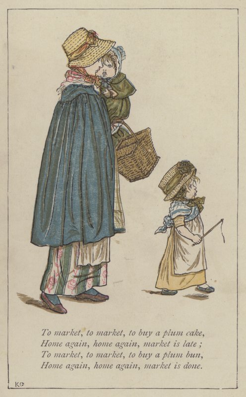 Att marknadsföra, att marknadsföra, att köpa en plommonkaka av Kate Greenaway