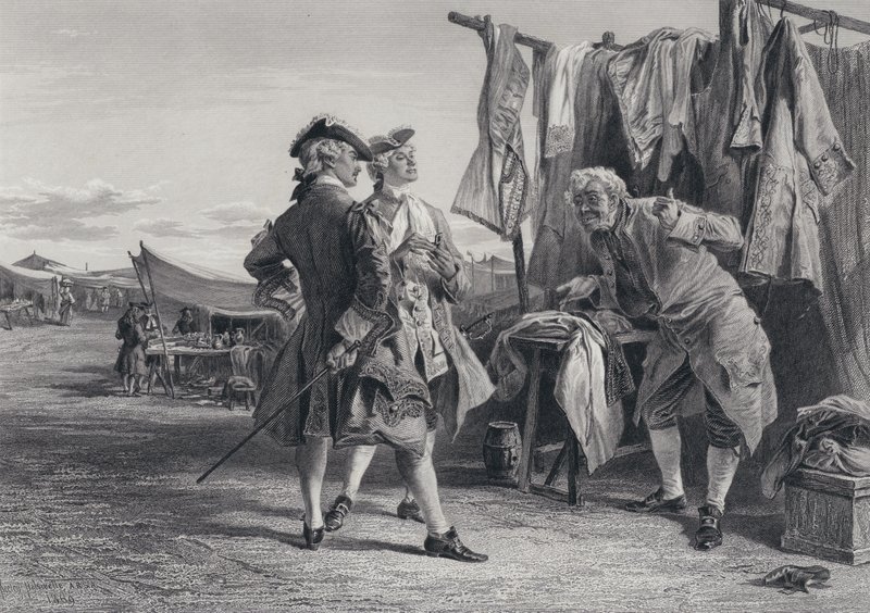 Illustration för The Pirate av Sir Walter Scott (gravyr) av Keeley Halswelle