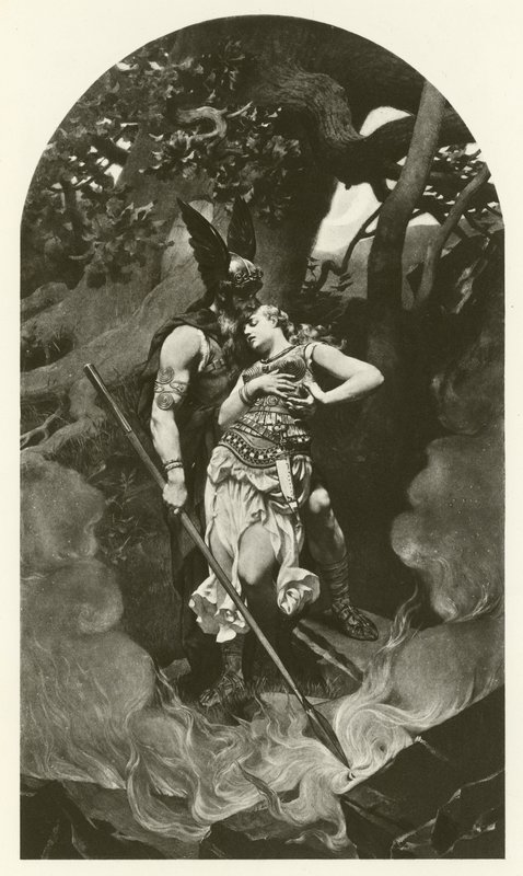 Wotan tar farväl av Brunhild (gravyr) av Konrad Dielitz