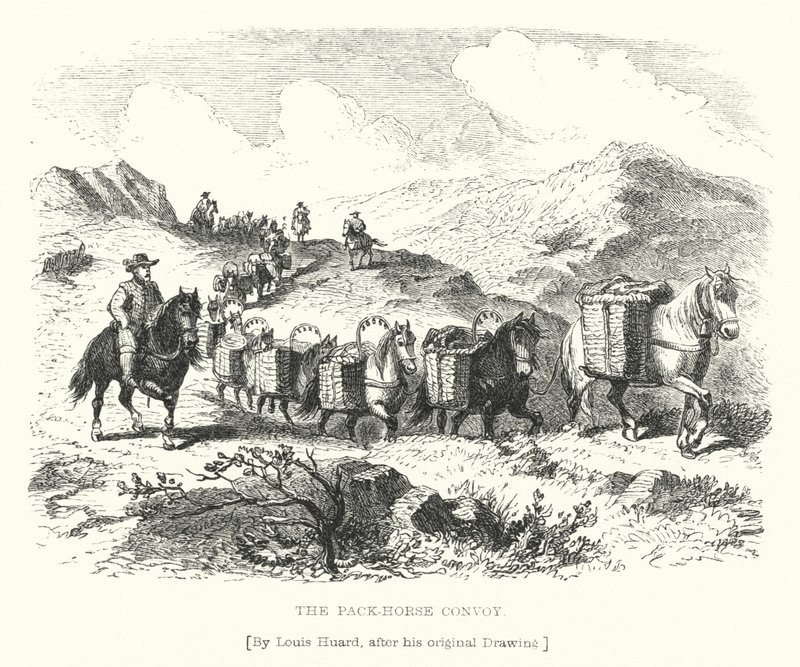 The Pack-Horse Convoy (gravyr) av L. Huard