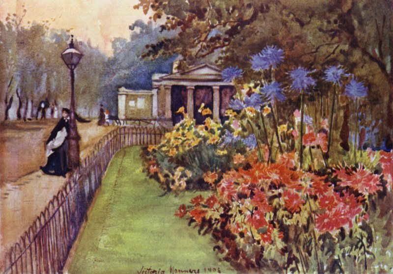 Höstsängar, Hyde Park (färg litho) av Lady Victoria Marjorie Harriet Manners