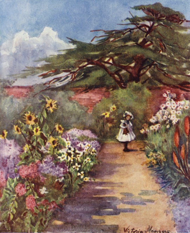 Old English Garden, Brockwell Park (färg litho) av Lady Victoria Marjorie Harriet Manners