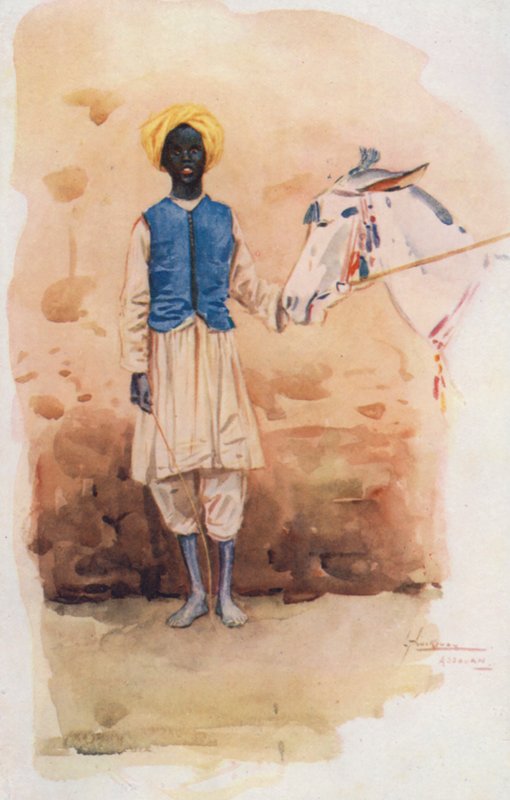 Folket i Egypten: Åsnepojke, Hammar (färglitografi) av Lance Thackeray