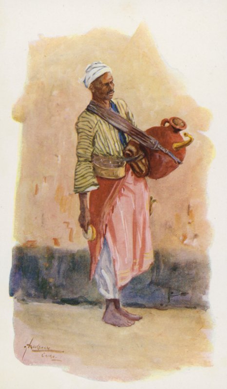Folket i Egypten: Sirapsförsäljare, Argesusi (färglitografi) av Lance Thackeray
