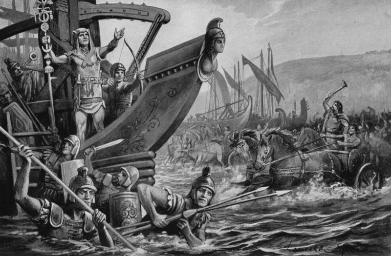 En modig fanbärare (litho) av Lancelot Speed