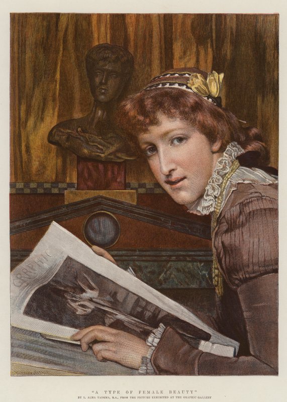 En typ av kvinnlig skönhet (chromolitho) av Lawrence Alma Tadema