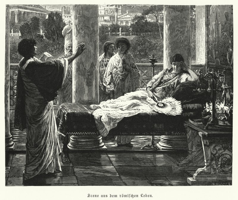 Scen från livet i antikens Rom (gravyr) av Lawrence (after) Alma Tadema