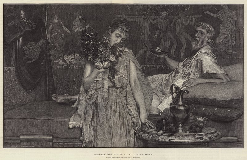 Mellan hopp och rädsla, i Kungliga Akademiens utställning av Lawrence Alma Tadema