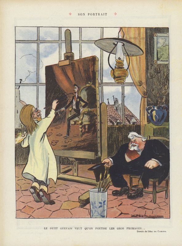 Hans porträtt. Illustration för Le Rire (färg litho) av Leal de Camara
