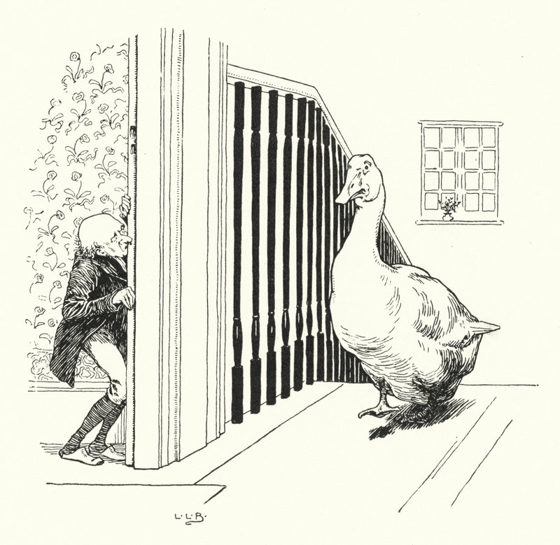 Goosey, goosey, gander (gravyr) av Leonard Leslie Brooke