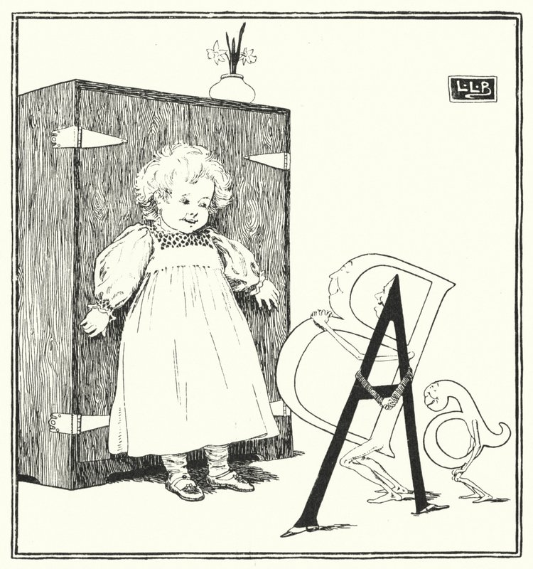 Stort A, litet a, studsande B (gravyr) av Leonard Leslie Brooke