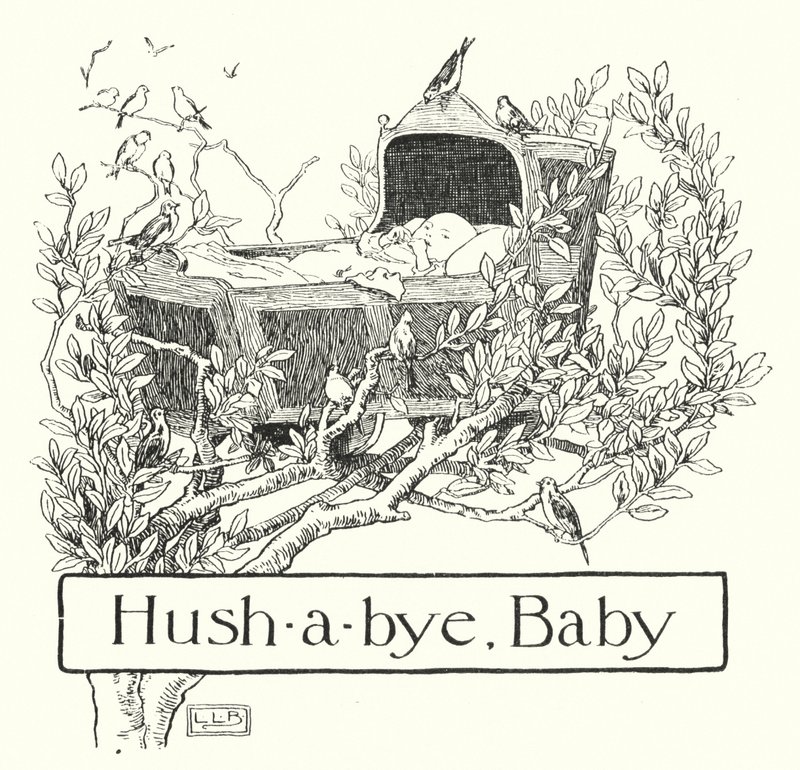 Hyss-a-bye, baby, på trädtoppen (gravyr) av Leonard Leslie Brooke