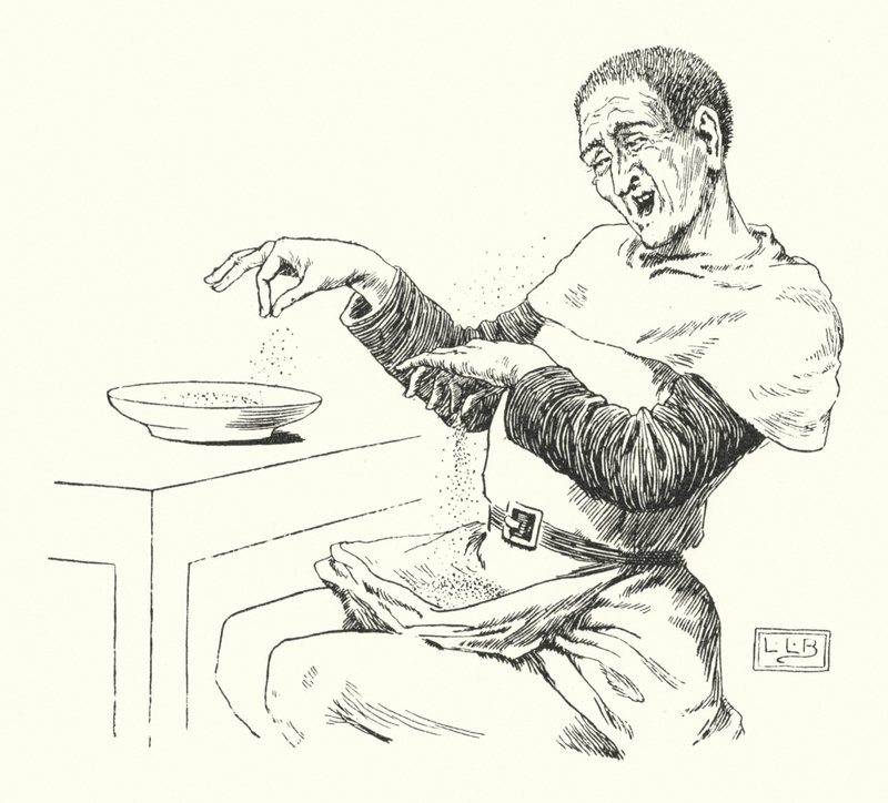 Peter Piper plockade en hacka inlagd paprika (gravyr) av Leonard Leslie Brooke