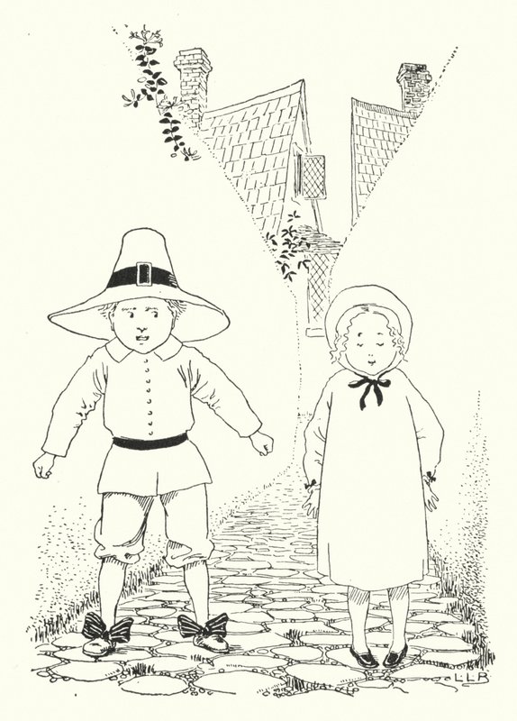 Det var en liten pojke och en liten flicka som bodde i en gränd (gravyr) av Leonard Leslie Brooke