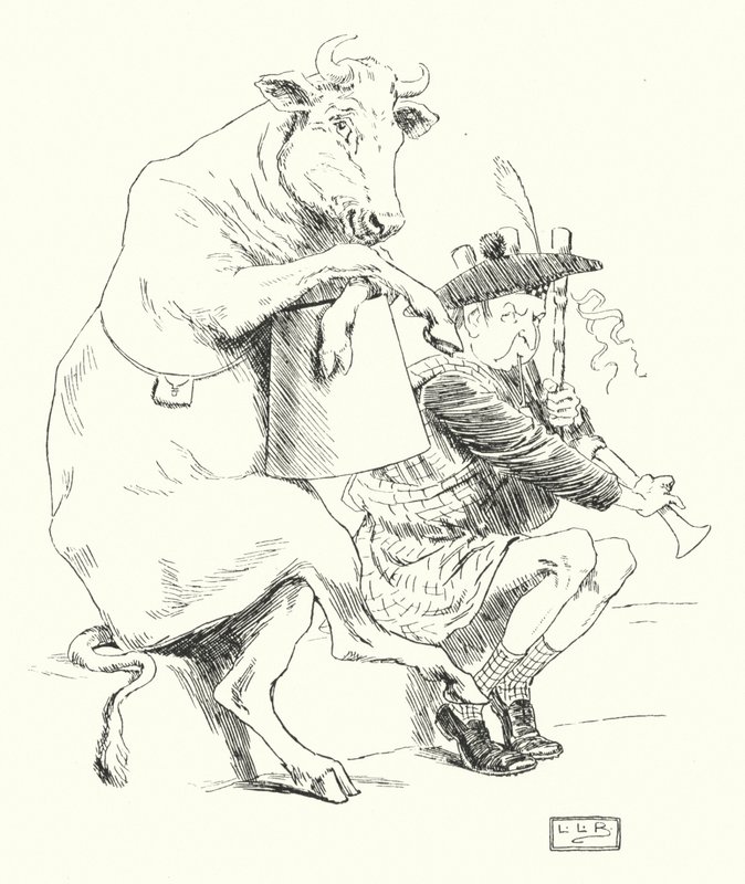 Det fanns en piper, han hade en ko (gravyr) av Leonard Leslie Brooke