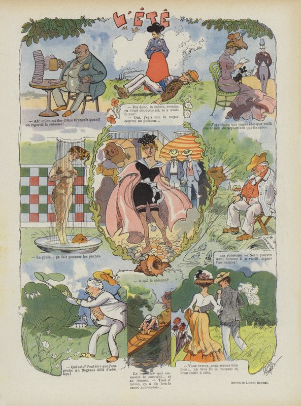 Sommar. Illustration för Le Rire av Leonce Burret