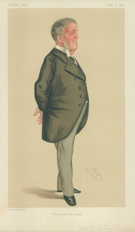 Amiral Frederick Beauchamp Paget-Seymour, The swell of the ocean, 9 september 1876, Vanity Fair tecknad film av Leslie Matthew Ward