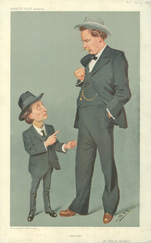 Ben Tillett och John Ward, Labour Men, 29 juli 1909, Vanity Fair-tecknad serie av Leslie Matthew Ward