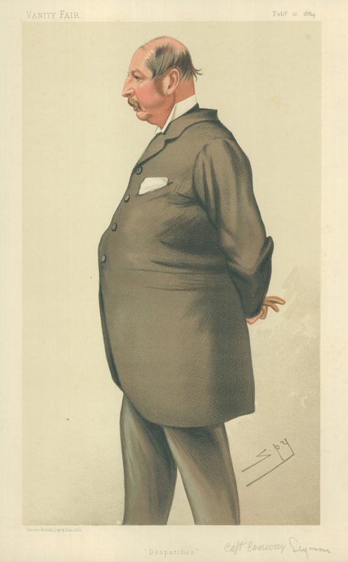 Captain Conway Seymour, Despatches, 16 februari 1884, tecknad serie Vanity Fair av Leslie Matthew Ward