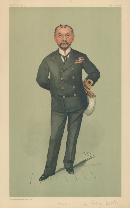 Kapten Percy Scott, Gunnery, 17 september 1903, tecknad serie Vanity Fair av Leslie Matthew Ward