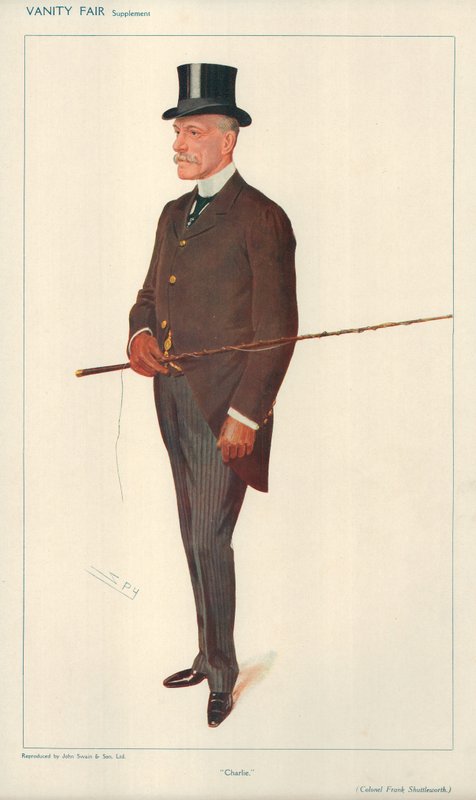 Överste Frank Shuttleworth, Charlie, 10 februari 1909, tecknad serie Vanity Fair av Leslie Matthew Ward