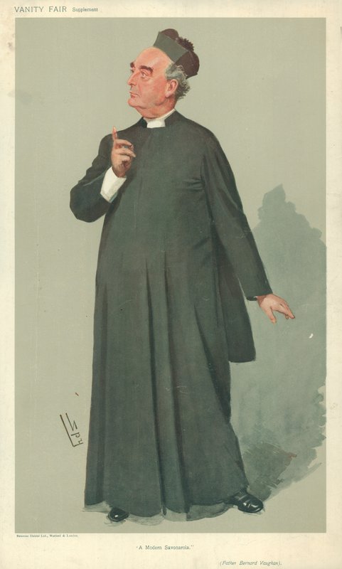 Fader Bernard Vaughan, A modern Savonarola, 30 januari 1907, Vanity Fair tecknad film av Leslie Matthew Ward