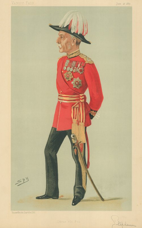 General Sir Frederick Charles Arthur Stephenson, Dear old Ben, 18 juni 1887, Vanity Fair-tecknad film av Leslie Matthew Ward