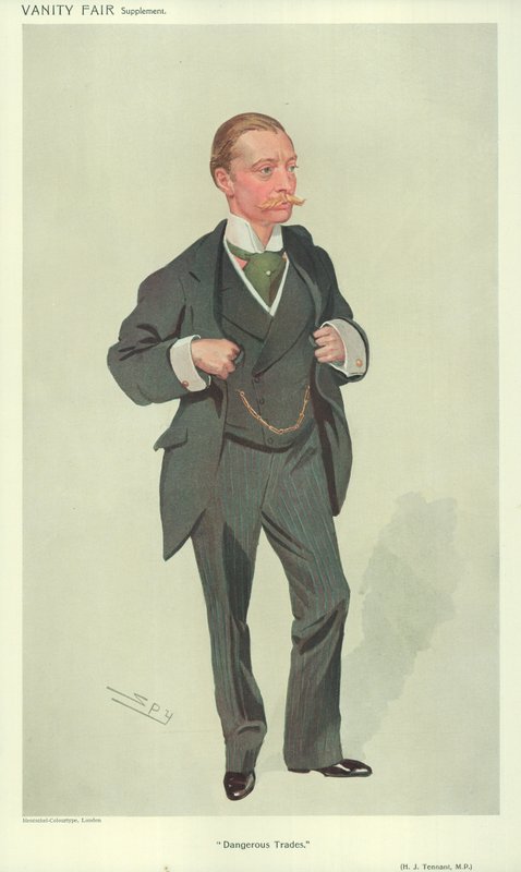 Harold J Tennant, MP, Dangerous Trades, 23 december 1909, tecknad Vanity Fair av Leslie Matthew Ward