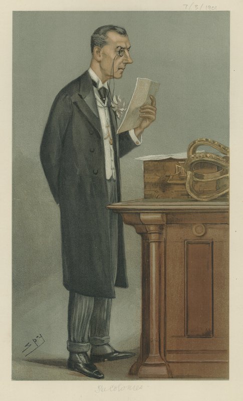 Joseph Chamberlain (färg litho) av Leslie Matthew Ward