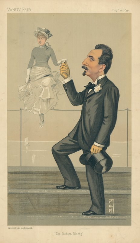 M Jan Van Beers, The Modern Wiertz, 12 september 1891, Vanity Fair-tecknad serie av Leslie Matthew Ward