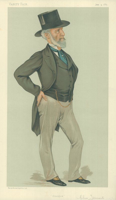 Charles Tennant, Glasgow, 9 juni 1883, Vanity Fair-karikatyr. av Leslie Matthew Ward