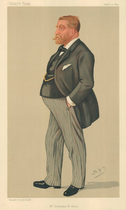 Mr Christopher W Wilson, 10 januari 1891, tecknad serie Vanity Fair av Leslie Matthew Ward